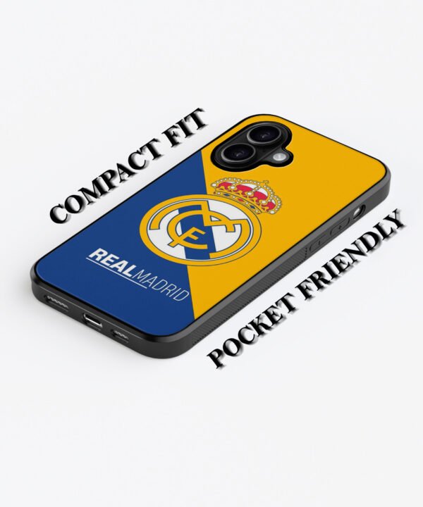 Real Madrid Inspired Metal Case Cover for iPhone 16 – Feature 1 View