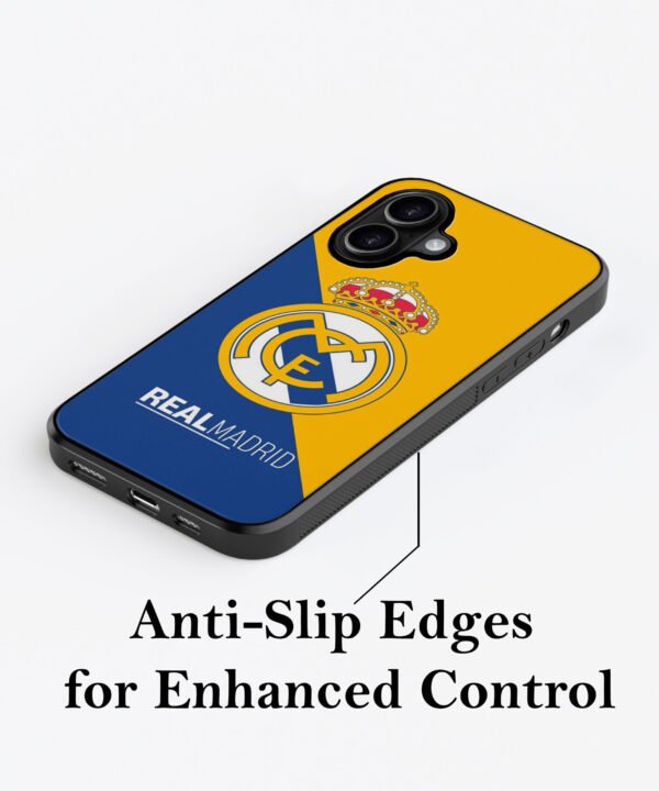 Real Madrid Inspired Metal Case Cover for iPhone 16 – Feature 2 View