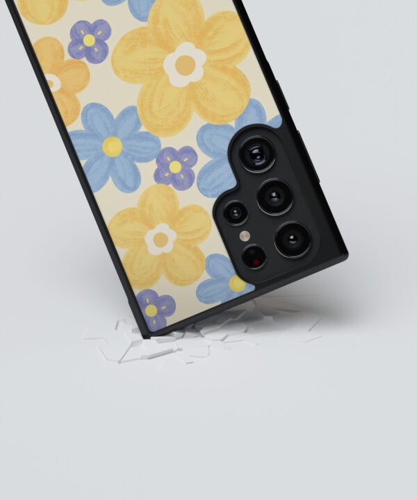 Yellow-Blossom-Metal-Case-Cover-for-Samsung-Galaxy-S24-Ultra-dropping-view
