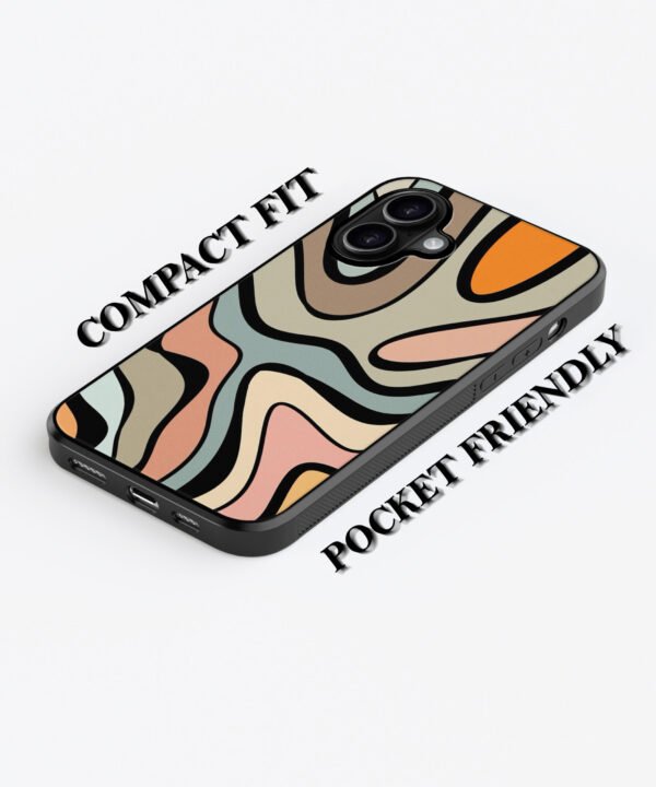 Abstract Retro Metal Case Cover for iPhone 16 Plus – Feature 1 View