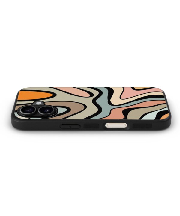 Abstract Retro Metal Case Cover for iPhone 16 Plus – Side View