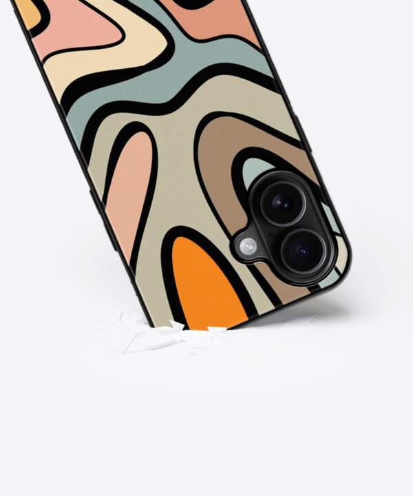 Abstract Retro Metal Case Cover for iPhone 16 Plus – Dropping View