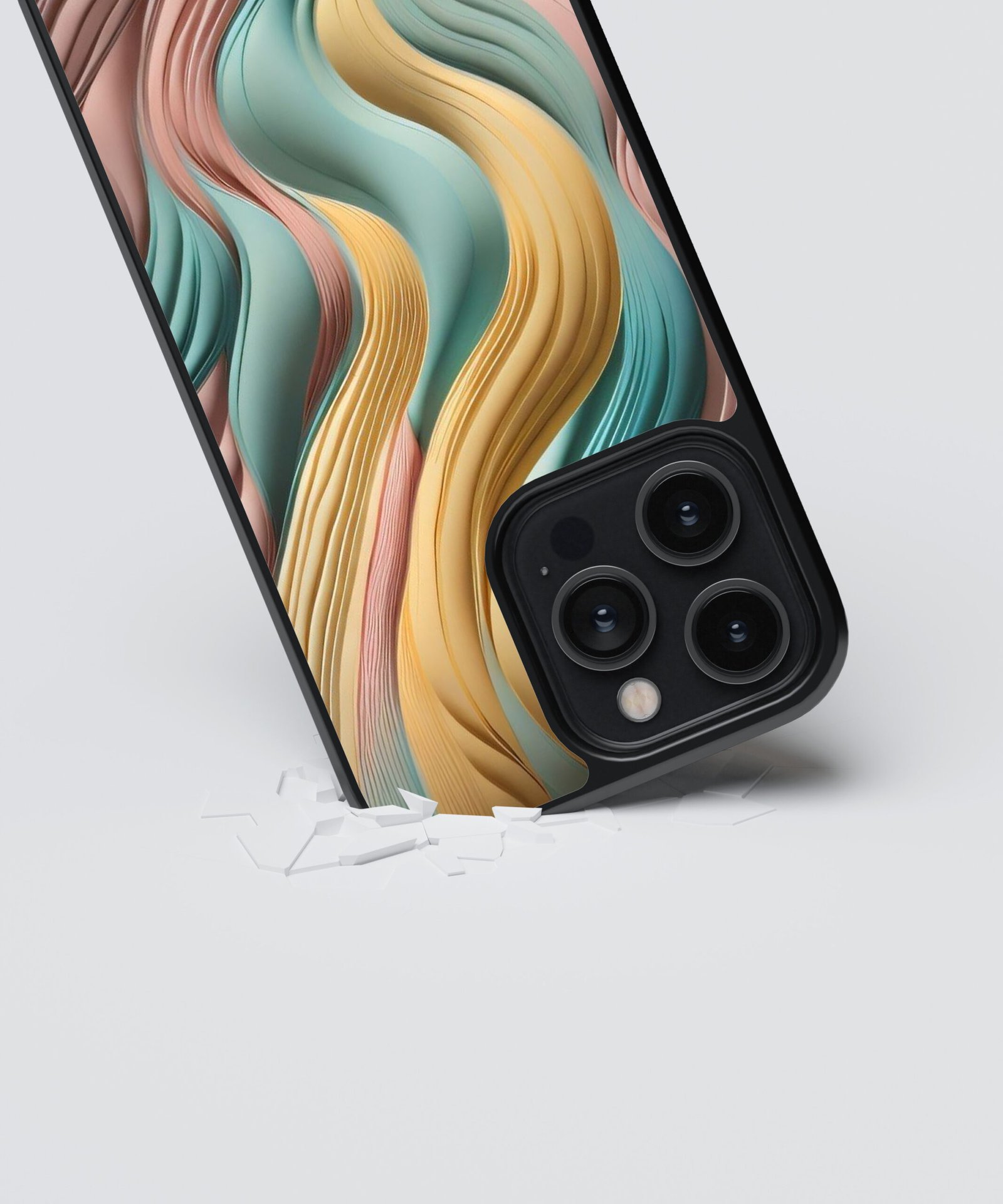 abstract-wavy-metal-case-cover-for-iphone-13-pro-max-03 Abstract Wavy Metal Case Cover for iPhone 13 Pro Max Dropping View