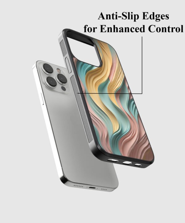 Abstract Wavy Metal Case Cover for iPhone 13 Pro Max Feature 1 View