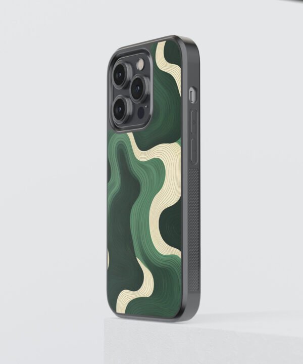 Abstract Wavy Metal Case Cover for iPhone 14 Pro Side View