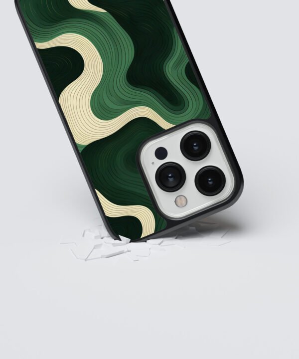 Abstract Wavy Metal Case Cover for iPhone 14 Pro Dropping View