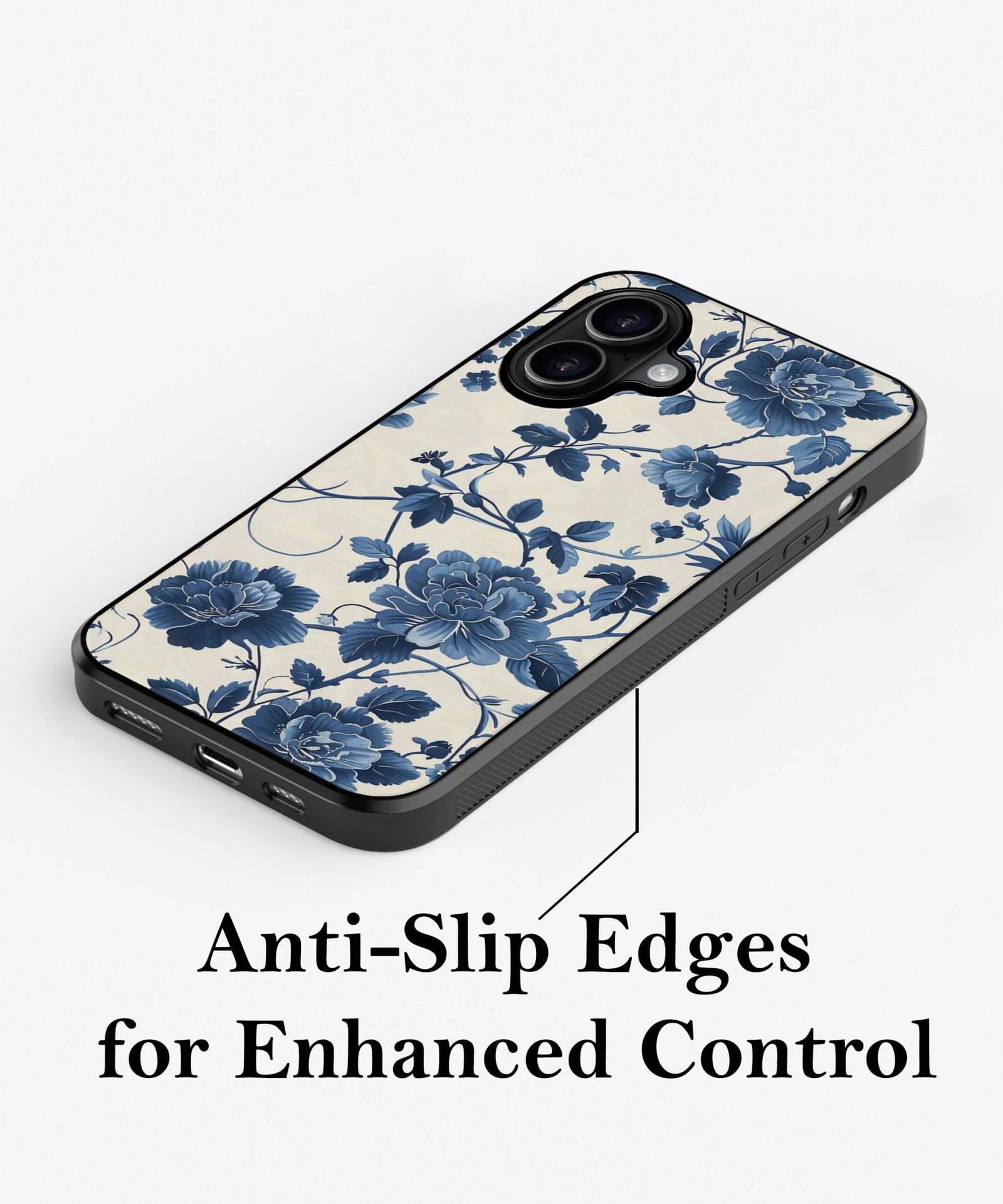 blue-blooms-metal-case-cover-for-iphone-16-plus-01 Blue Blooms Metal Case Cover for iPhone 16 Plus – Feature 2 View