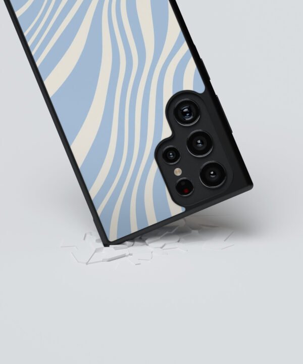 Blue Wave Metal Case Cover for Samsung Galaxy S23 Ultra – Dropping View