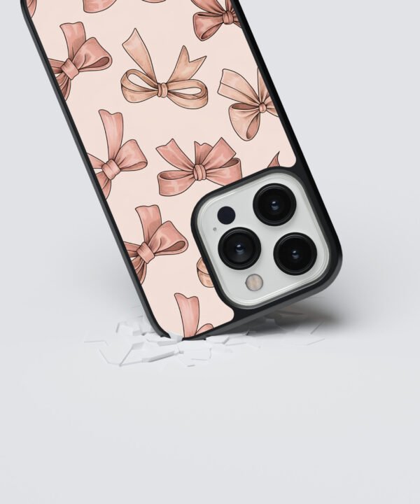 Bows Doodle Metal Case Cover for iPhone 14 Pro Dropping View