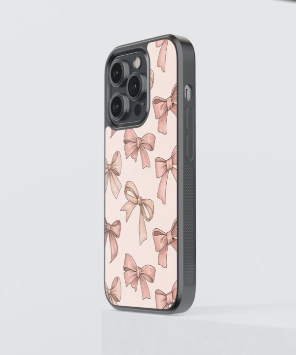 Bows Doodle Metal Case Cover for iPhone 15 Pro – Side View