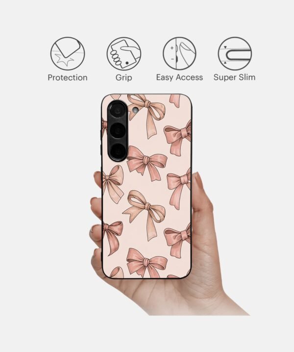 Bows Doodle Metal Case Cover for Samsung Galaxy S24 Features View