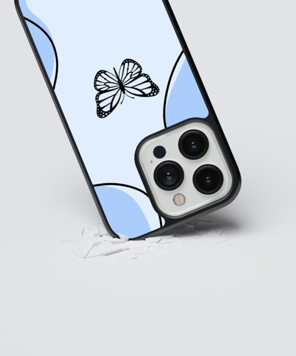 Breeze Butterfly Metal Case Cover for iPhone 15 Pro – Dropping View