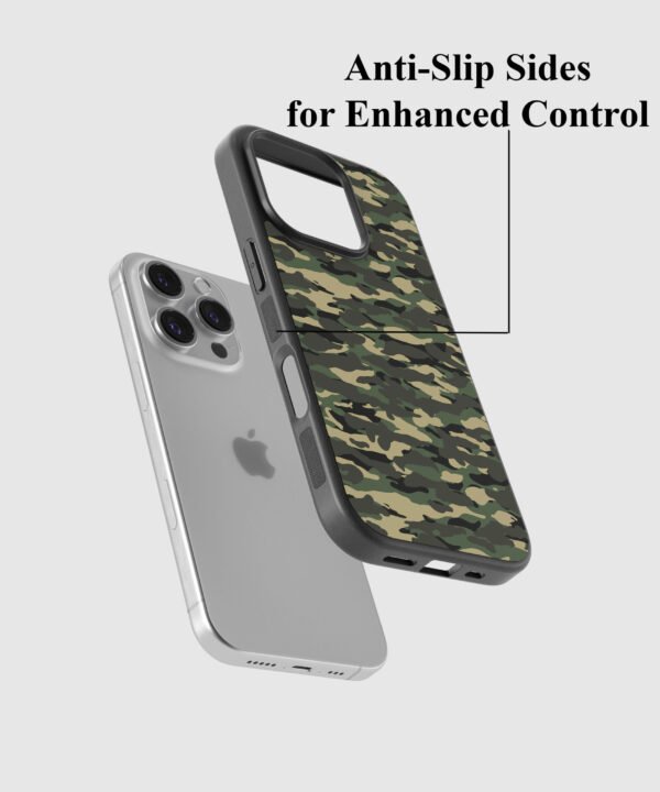 Camouflage Metal Case Cover for iPhone 16 – Feature 2 View