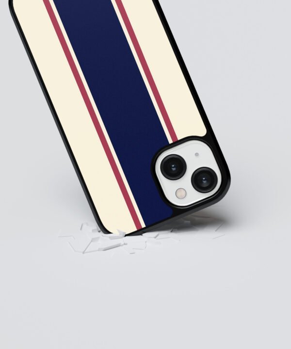 Classic Stripes Metal Case Cover for iPhone 14 Dropping View