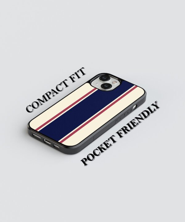 Classic Stripes Metal Case Cover for iPhone 14 Feature 1 View