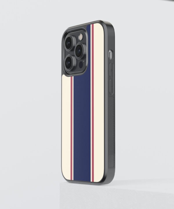 Classic Stripes Metal Case Cover for iPhone 14 Pro Side View