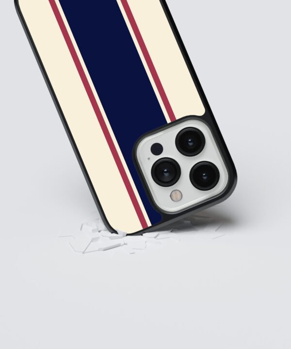 Classic Stripes Metal Case Cover for iPhone 14 Pro Dropping View