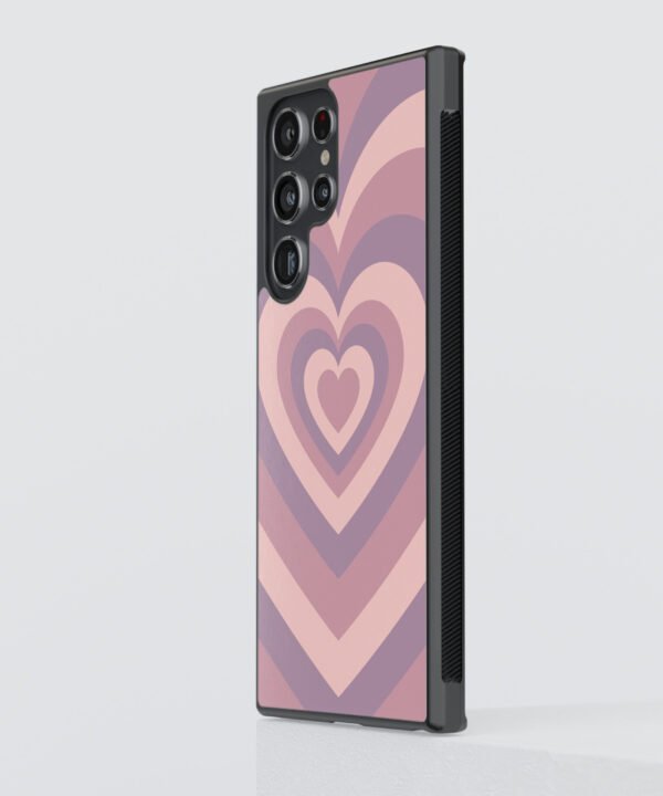 Concentric Heart Metal Case Cover for Samsung Galaxy S23 Ultra – Side View