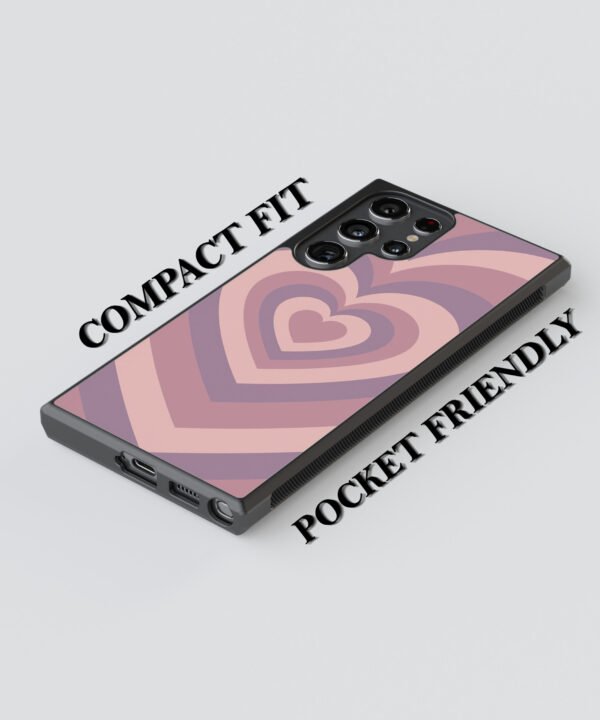 Concentric Heart Metal Case Cover for Samsung Galaxy S23 Ultra – Feature 2 View