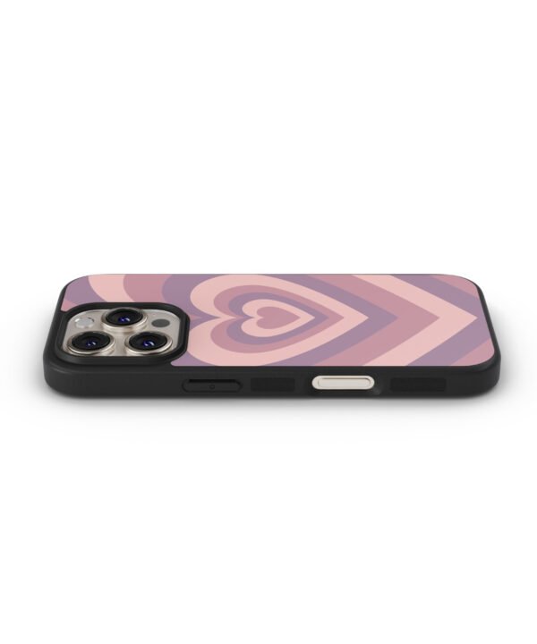 Concentric Hearts Metal Case Cover for iPhone 16 Pro Max – Side View