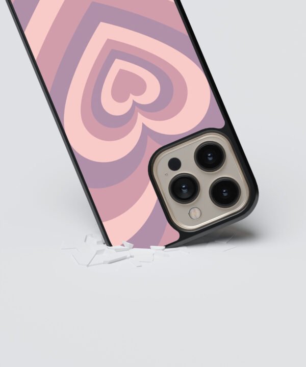 Concentric Hearts Metal Case Cover for iPhone 16 Pro Max – Dropping View