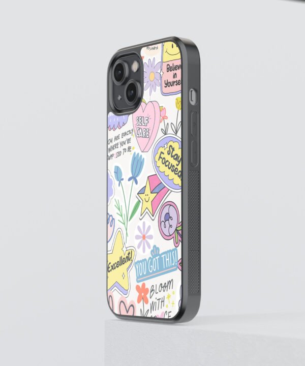 Doodle Pop Metal Case Cover for iPhone 14 Side View