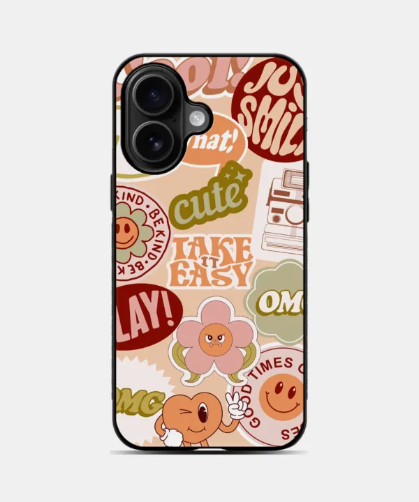 Doodle Pop Metal Case Cover for iPhone 16 Plus