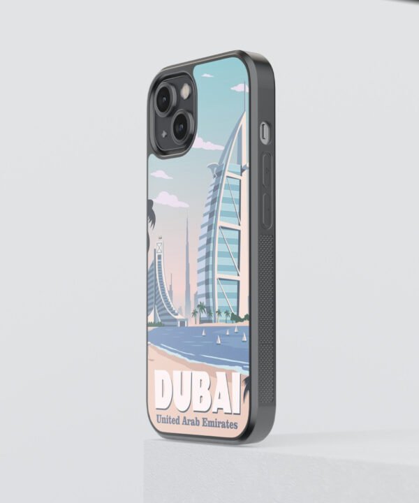 Dubai Dreamscape Metal Case Cover for iPhone 14 Side View