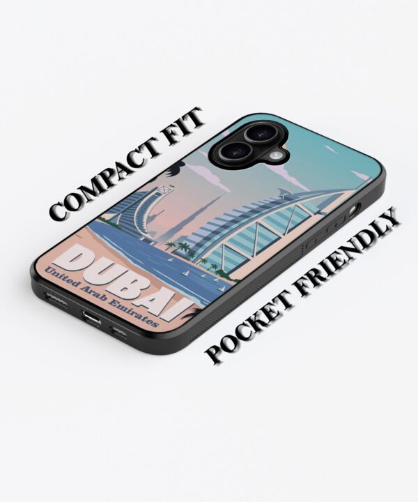 Dubai Skyline Metal Case Cover for iPhone 16 – Feature 1 View