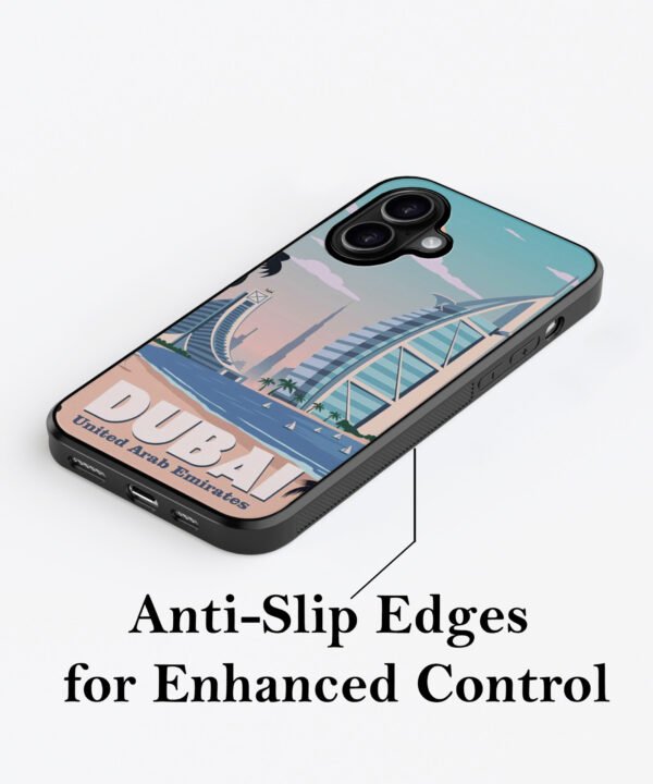 Dubai Skyline Metal Case Cover for iPhone 16 – Feature 2 View