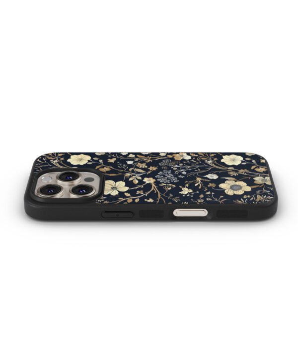 Flower Design Metal Case Cover for iPhone 16 Pro Max – Side View