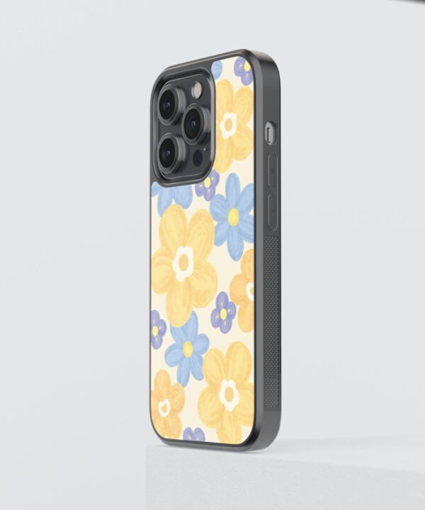 Floral Pop Metal Case Cover for iPhone 15 Pro – Side View
