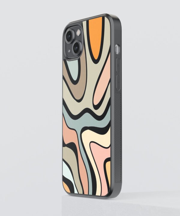 Groovy Retro Metal Case Cover for iPhone 14 Plus Side View
