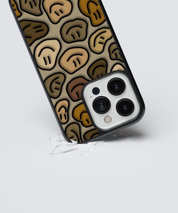 Smiley Pebbles Metal Case Cover for iPhone 15 Pro – Dropping View