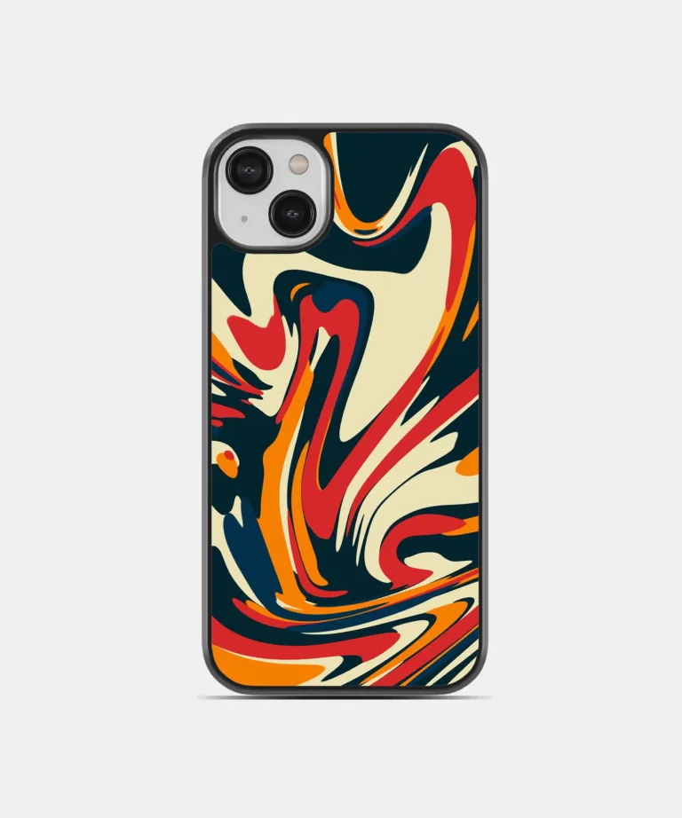 Marble Flow Metal Case Cover for iPhone 15 Plus Main View