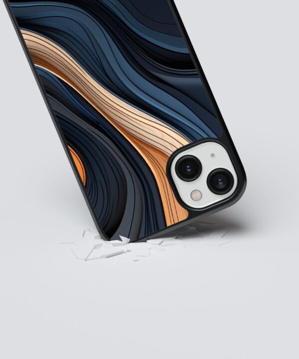 Midnight Flow Metal Case Cover for iPhone 15 Plus Dropping View