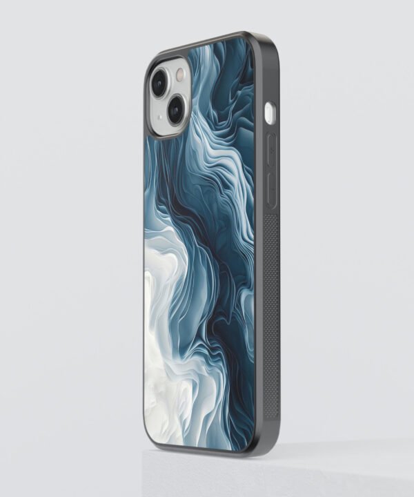 Midnight Frost Metal Case Cover for iPhone 15 Plus Side View