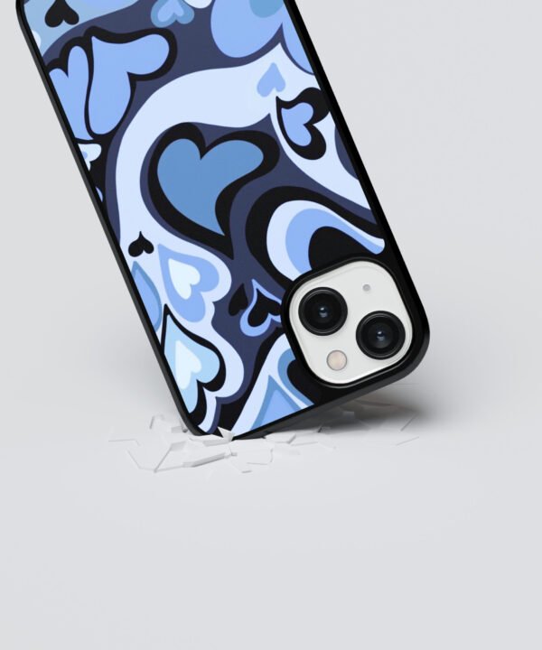 Midnight Hearts Metal Case Cover for iPhone 14 Dropping View