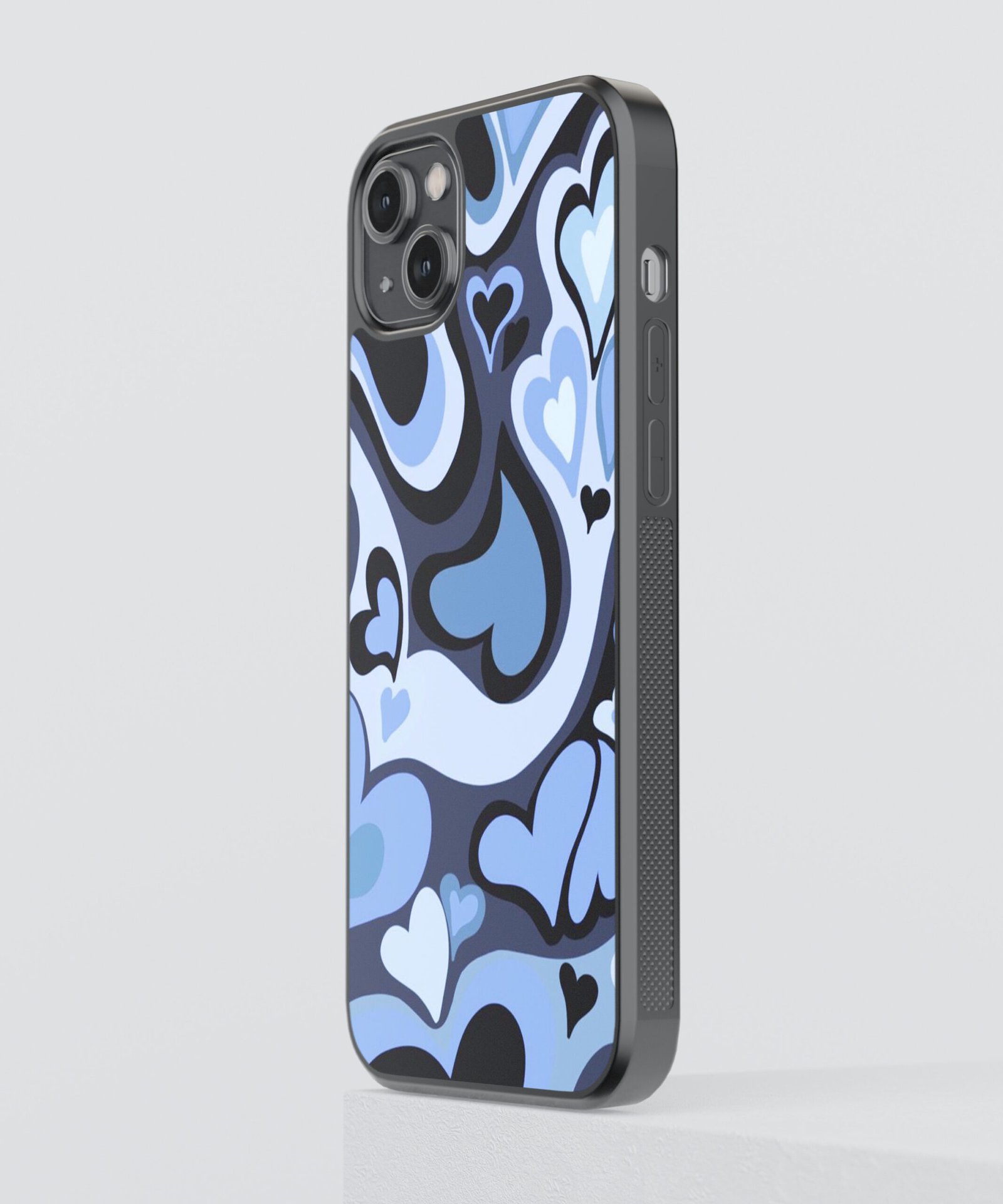 midnight-hearts-metal-case-cover-for-iphone-14-Plus-05 Midnight Hearts Metal Case Cover for iPhone 14 Plus Side View