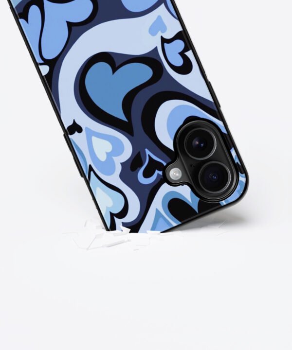 Midnight Hearts Metal Case Cover for iPhone 16 – Dropping View