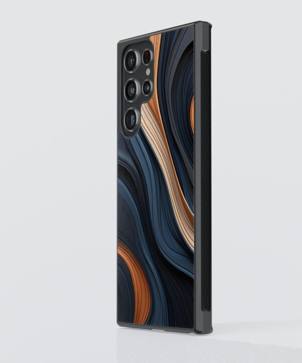 Midnight Swirl Metal Case Cover for Samsung Galaxy S23 Ultra – Side View