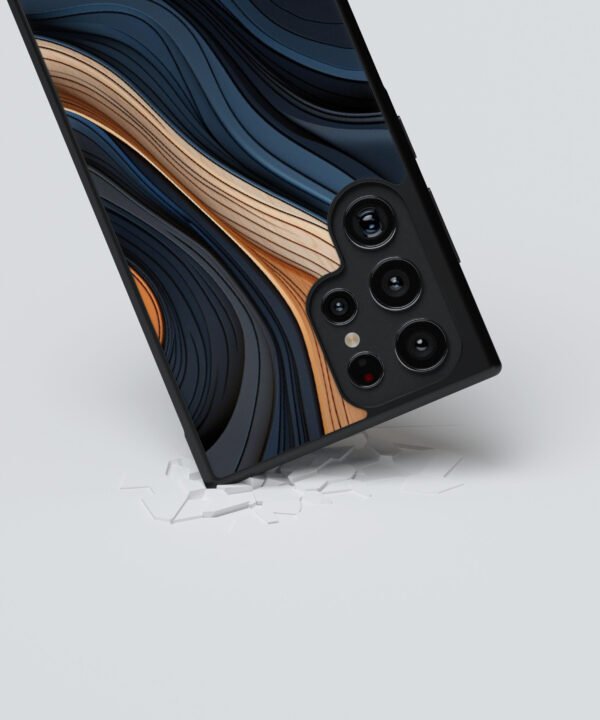 Midnight Swirl Metal Case Cover for Samsung Galaxy S23 Ultra – Dropping View