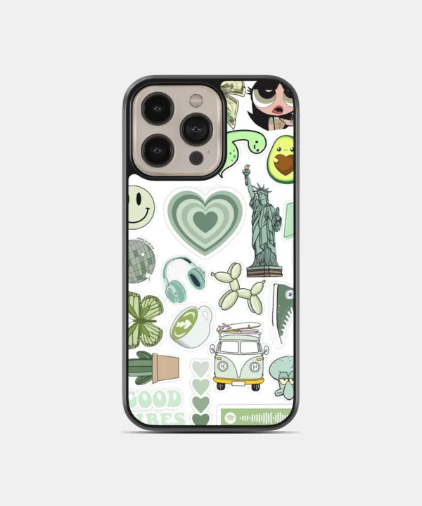 Minty Collage Metal Case Cover for iPhone 16 Pro Max – Main View