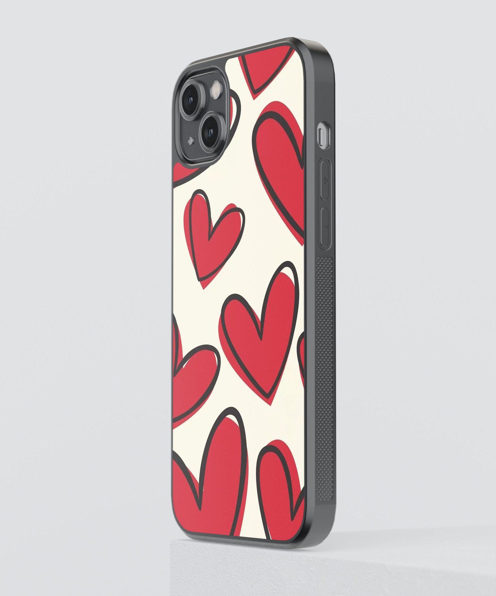 motion-hearts-metal-case-cover-for-iphone-14-Plus-05 Motion Hearts Metal Case Cover for iPhone 14 Plus Side View