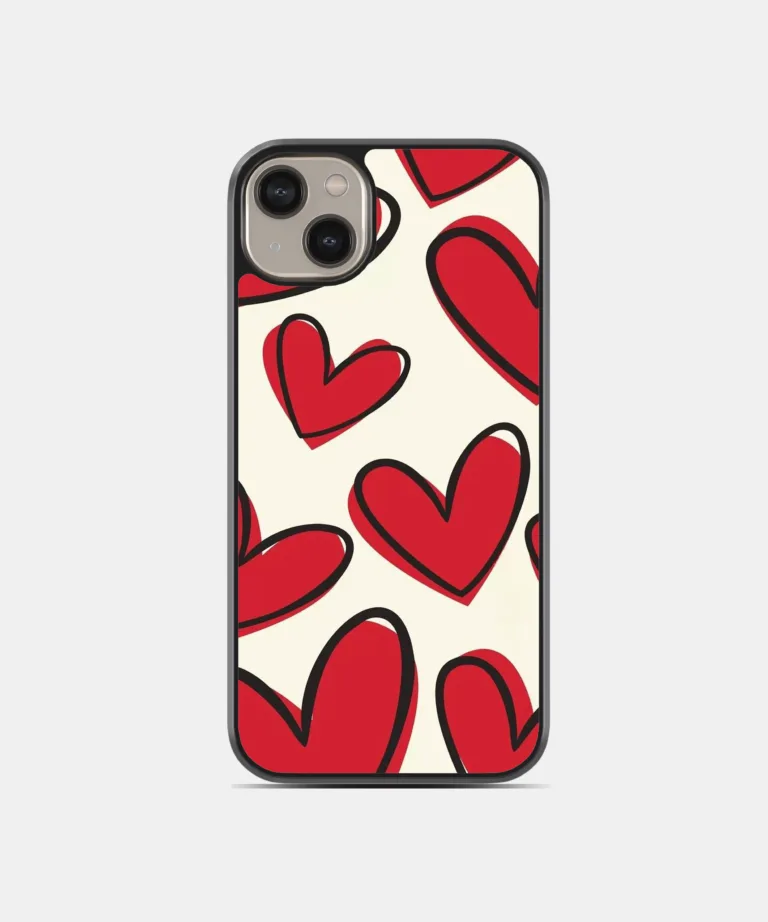 Motion Hearts Metal Case Cover for iPhone 14 Plus