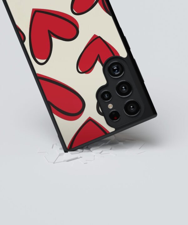 Motion Hearts Metal Case Cover for Samsung Galaxy S24 Ultra – dropping view