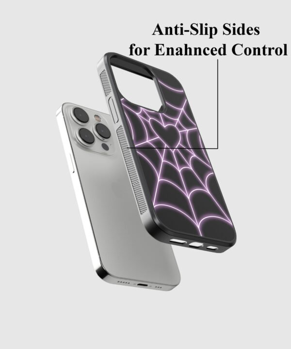Neon spiderweb Metal Case Cover for iPhone 14 Pro – Feature 2 View
