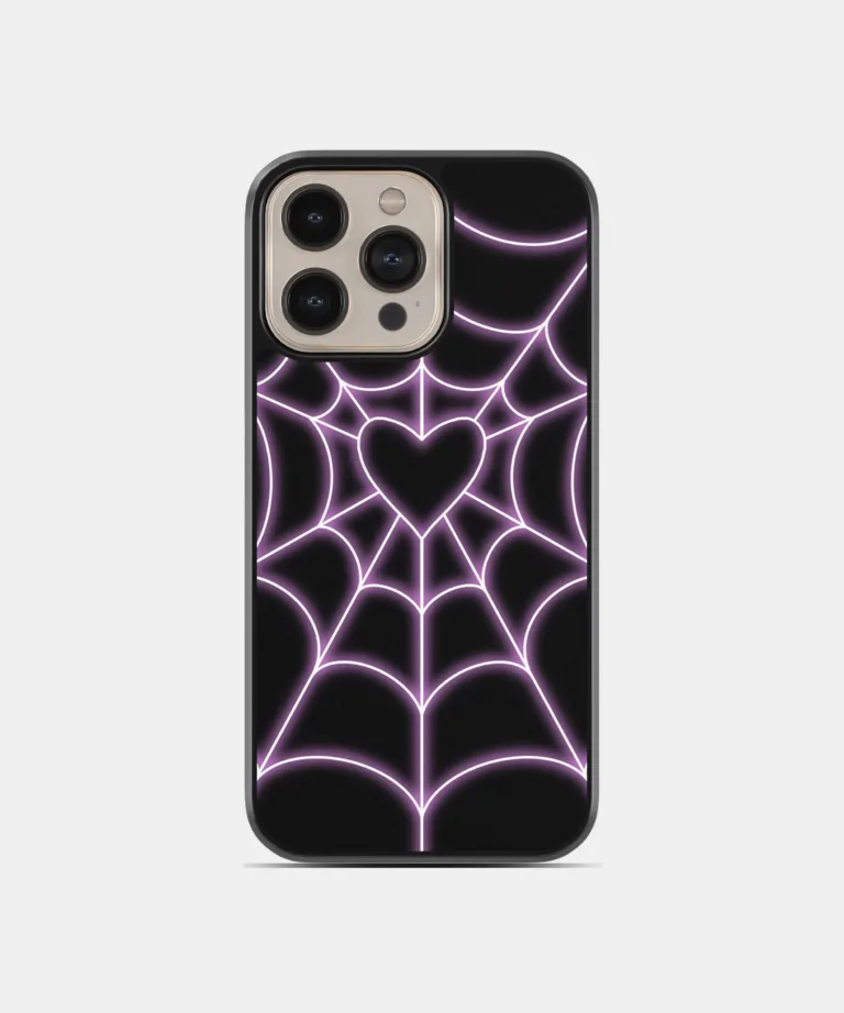 Neon spiderweb Metal Case Cover for iPhone 16 Pro