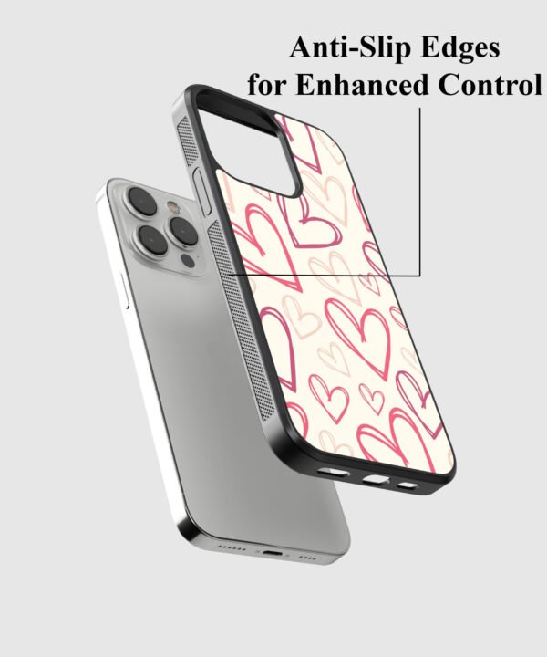 Outline Hearts Metal Case Cover for iPhone 13 Pro Max Feature 1 View