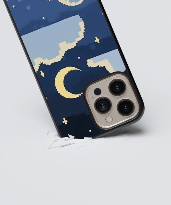 Pixel Night Metal Case Cover for iPhone 16 Pro – Dropping View